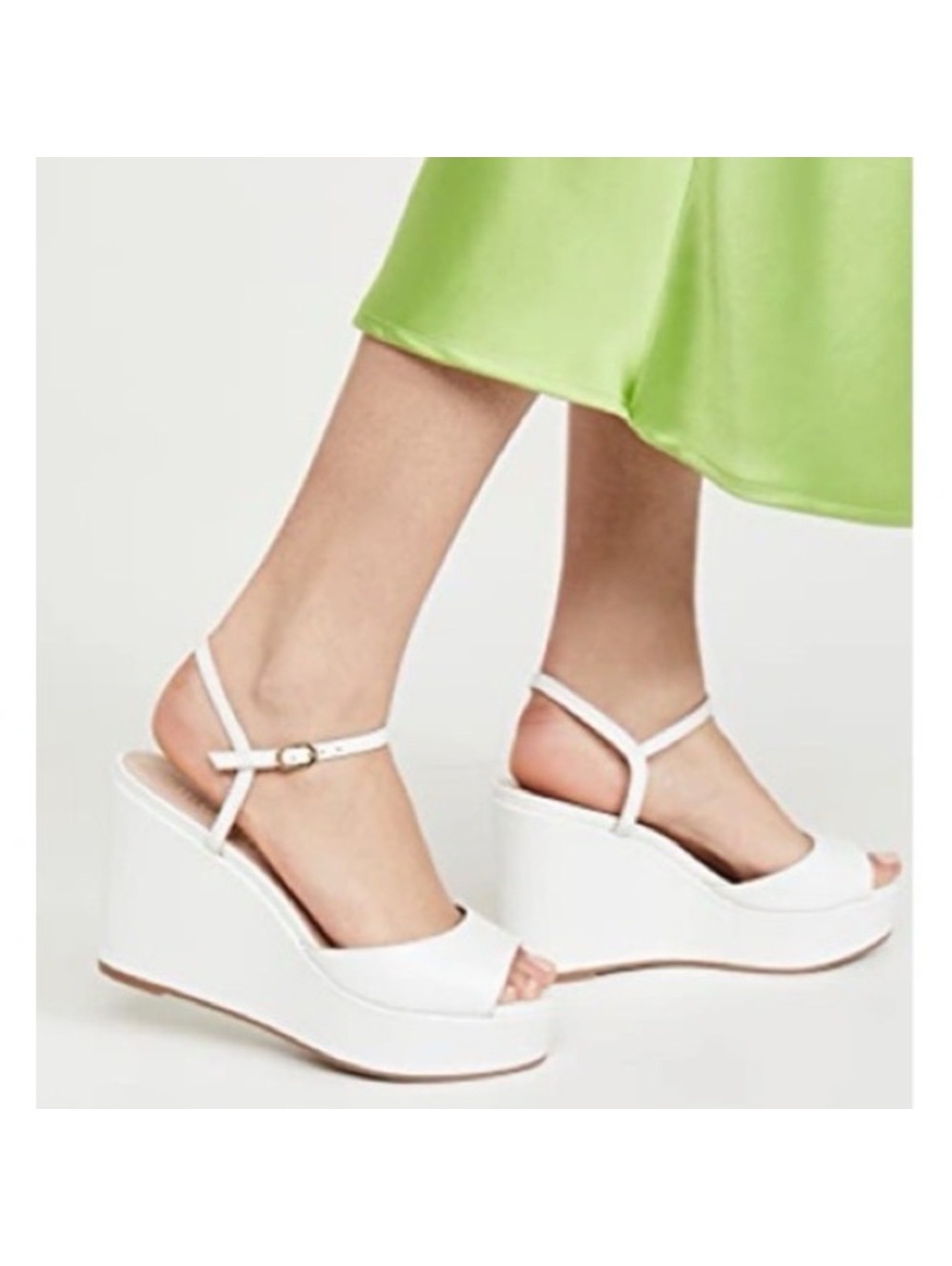 Stuart Weitzman Palmina Leather Ankle Strap Sandals White, Size 11 New +Dust Bag